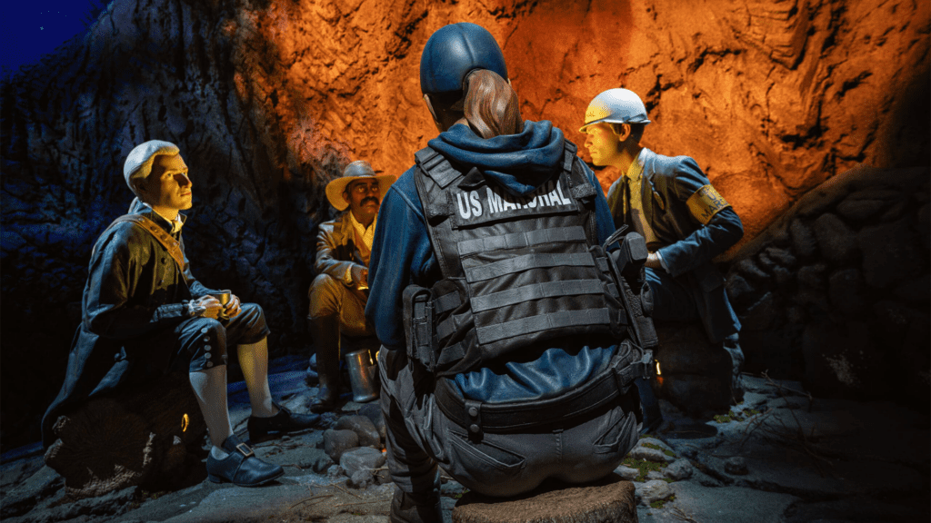 Diorama of Marshals Through History Sitting by a Campfire